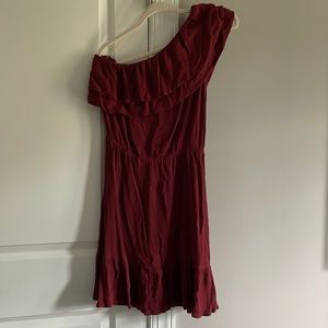 Mossimo - Wine Colored Off the Shoulder Dress